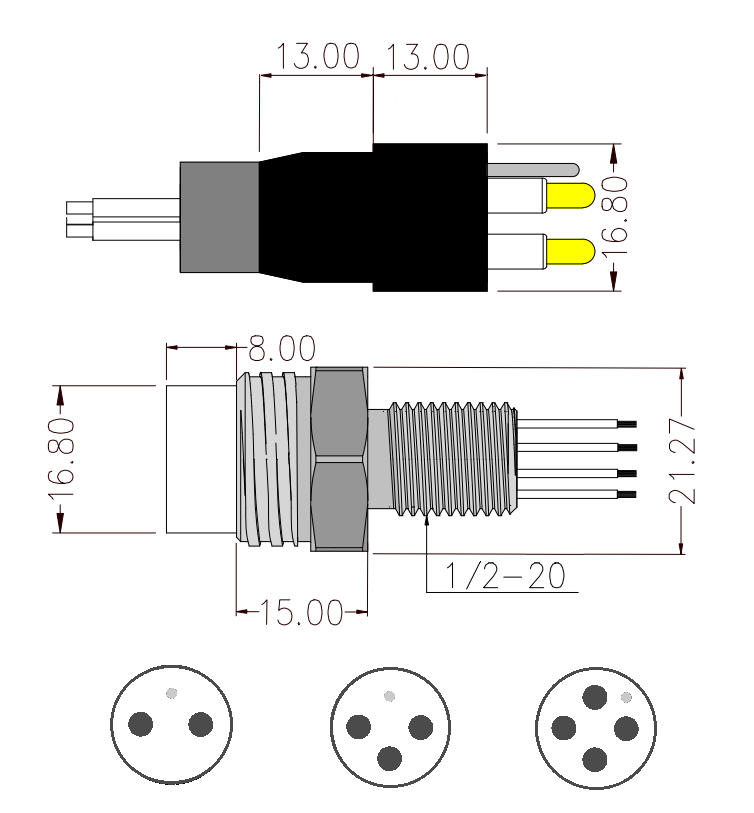 Hochstrom 2-Pin 4-Pin Unterwasser-Steckverbinder