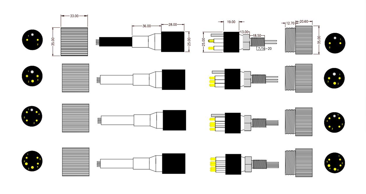 IL4F BH4M 4-Pin Unterwasser-Steckverbinder